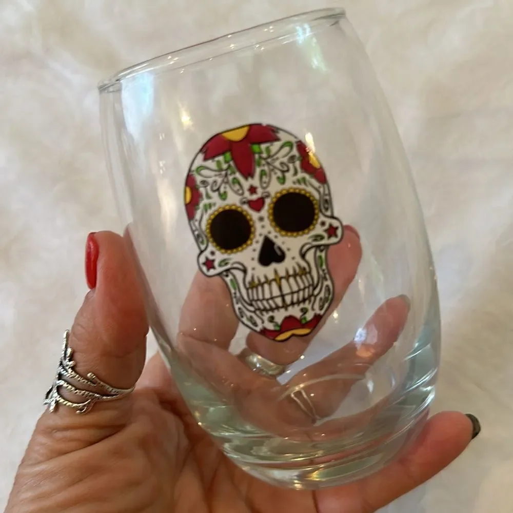 Sugar Skull Drinkware Bundle Shot Glasses Water Goblets Mason Jar Skull